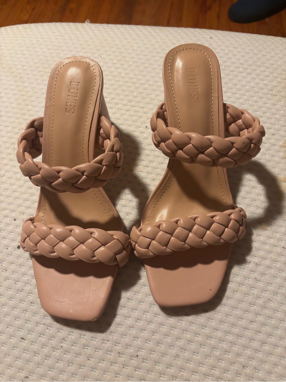 Dunes Womens Blush Pink Braided Double Strap Sandal
